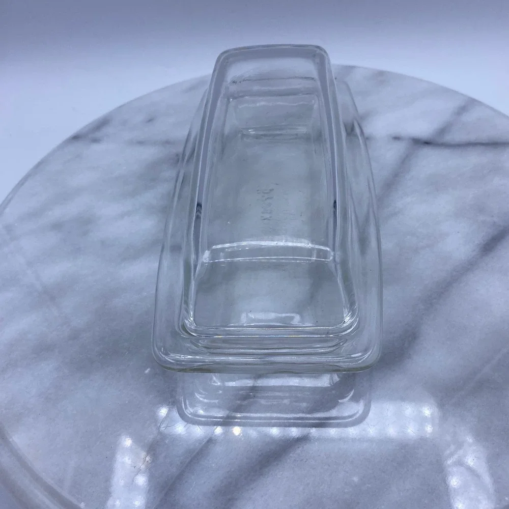 Vintage Pyrex Butter Dish Lid Clear Glass 72-B Rectangular USA Retro Kitchen MCM